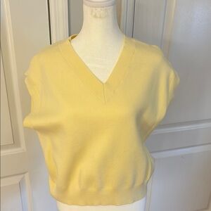 Yellow V-Neck Sleeveless Sweater